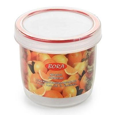 Bora Plastik Saklama Kabı, Contalı, Vidalı, 330 ml, No: 2, 0.33 L - 1