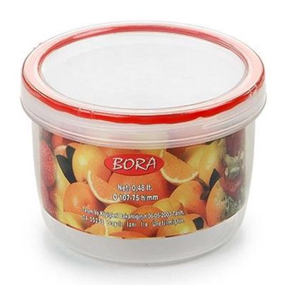 Bora Plastik Saklama Kabı, Contalı, Vidalı, 480 ml, No: 4, 0.48 L - 1