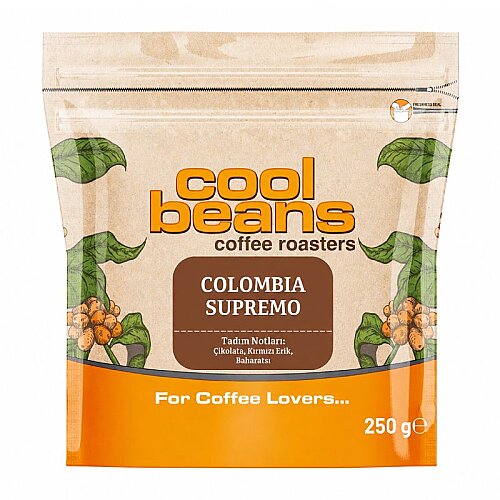 Cool Beans Colombia Supremo Öğütülmüş Filtre Kahve, 250 gr - Cool Beans