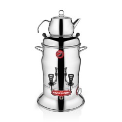 SilverInox 2200 Crown Çay Semaveri, 2 Demlikli, 80 Bardak Kapasiteli, 7 L - SilverInox