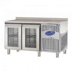 CSA CS-TEK 2-600-C Countertop Refrigerator, 2 Glass Doors, 251 L - CSA Inox