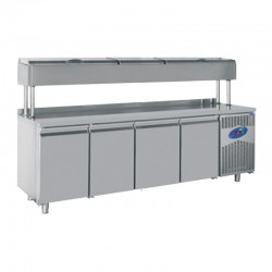 CSA CS-TEK 4-700-YM Yükseltilmiş Make Up Buzdolabı, 4 Kapılı, 632 L - CSA Inox