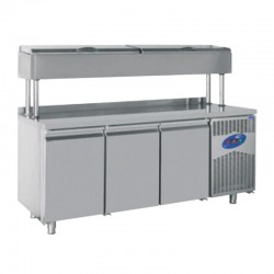 ثلاجة مكياج مطورة CSA CS-TEZ 3-700-YM، 3 أبواب، 474 لتر - CSA Inox