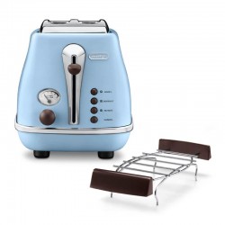 Delonghi CTOV 2103.AZ Icona Vintage Ekmek Kızartma Makinesi, Açık Mavi - Thumbnail