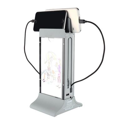 Cyclone Desktop Mobile Charger, Powerbank, LED Light, Grey - Cyclone