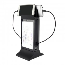 Cyclone Desktop Mobile Charger, Powerbank, LED Lighted, Black - 1