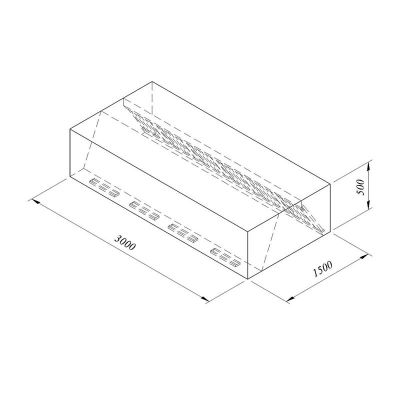 Öztiryakiler Kutu Tip Filtreli Çift Cidarlı Davlumbaz, 300x150 cm - 1