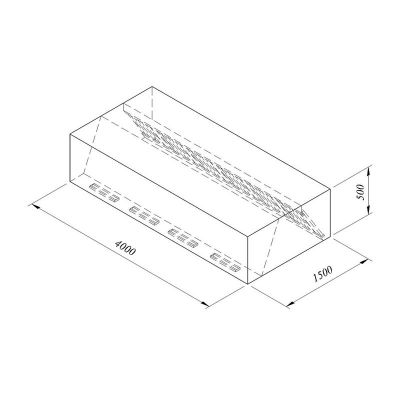 Öztiryakiler Kutu Tip Filtreli Çift Cidar Davlumbaz, 400x150 cm - 1