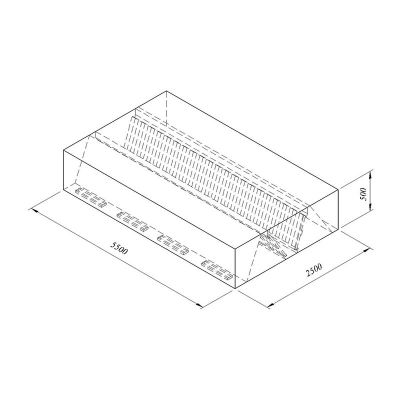 Öztiryakiler Orta Tip Filtreli Çift Cidar Davlumbaz, 550x250 cm - 1