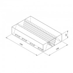 Öztiryakiler Kutu Tip Filtreli Çift Cidar Davlumbaz, 350x150 cm - Öztiryakiler