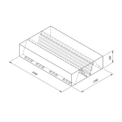 Öztiryakiler Kutu Tip Filtreli Çift Cidar Davlumbaz, 450x150 cm - 1