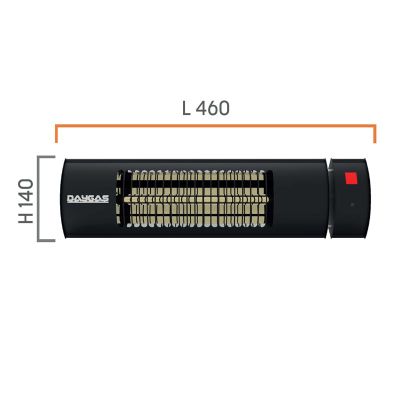 Daygas Solis 2000 Plus Controlled Cafe Type Heater, 2000 W, Black - Daygas