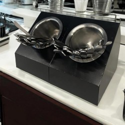 Decorelax 2 Compartment Cutlery Sugar Straw Stand, Black - 3