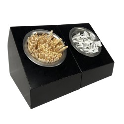 Decorelax 2 Gözlü Çatal Kaşık Şeker Pipet Standı, Siyah - 1