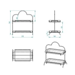 Decorelax 2-Tier Wooden Display Stand with Metal Legs, 15x27cm - 4