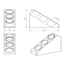 Decorelax 3 Gözlü Çatal Kaşık Şeker Pipet Standı, Siyah - 6