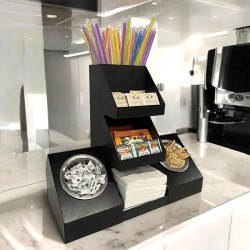 Decorelax 7 حاملة مناديل عجان الشاي والسكر، أسود - 4