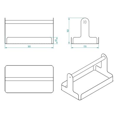 Decorelax Ahşap Saplı Metal Servis Tepsi, 30x17 cm, Beyaz - 3