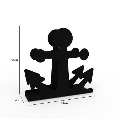 Decorelax Anchor Themed Metal Napkin Holder, Black - Decorelax