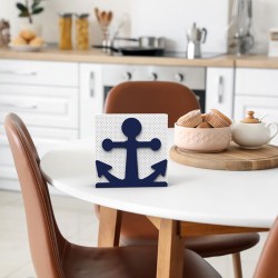 Decorelax Anchor Themed Metal Napkin Holder, Blue - 5