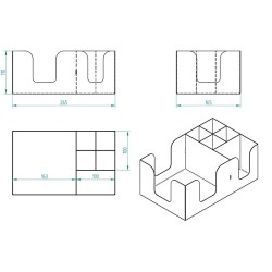 Decorelax Bar Straw Holder Napkin Holder Organiser, Black - 3