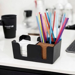 Decorelax Bar Straw Holder Napkin Holder Organiser, Black - Decorelax (1)