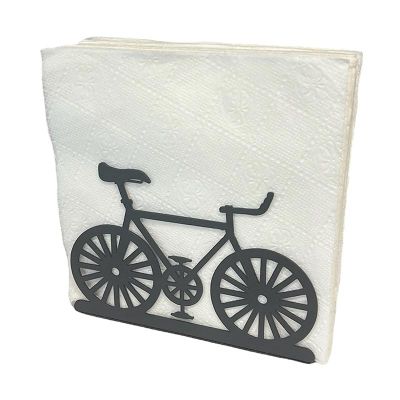Decorelax Bicycle Themed Metal Napkin Holder, Black - Decorelax