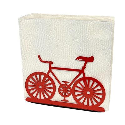 Decorelax Bicycle Themed Napkin Holder, Red - Decorelax