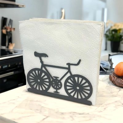 Decorelax Bisiklet Temalı Metal Peçetelik, Siyah - Decorelax