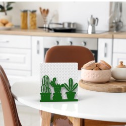 Decorelax Cactus Themed Metal Napkin Holder, Green - 4
