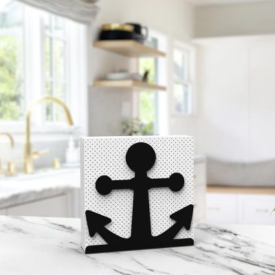 Decorelax Çapa Temalı Metal Peçetelik, Siyah - 3