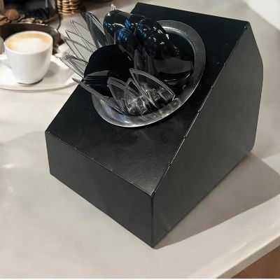 Decorelax Çatal Kaşık Şeker Pipet Standı, Siyah - 4