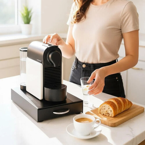 Decorelax Çekmeceli 5 Bölmeli Kapsül Kahve Standı, Siyah - 4