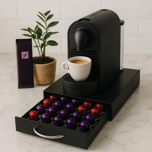 Decorelax Çekmeceli 5 Bölmeli Kapsül Kahve Standı, Siyah - 5