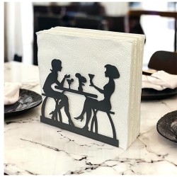 Decorelax Conversation Themed Black Metal Napkin Holder, Black - 2