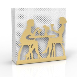 Decorelax Conversation Themed Metal Napkin Holder, Gold - Decorelax