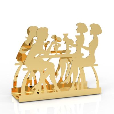 Decorelax Conversation Themed Metal Napkin Holder, Gold - Decorelax