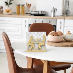 Decorelax Металлический держатель для салфеток с тематикой разговора, золото - 4