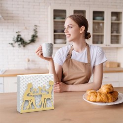 Decorelax Металлический держатель для салфеток с тематикой разговора, золото - 5