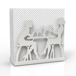 Decorelax Conversation Themed Metal Napkin Holder, Grey - 1