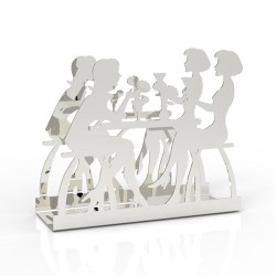 Decorelax Conversation Themed Metal Napkin Holder, Grey - 2