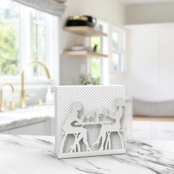 Decorelax Conversation Themed Metal Napkin Holder, Grey - 3