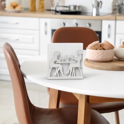 Decorelax Conversation Themed Metal Napkin Holder, Grey - 4