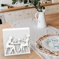 Decorelax Conversation Themed Metal Napkin Holder, Grey - 7