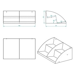 Decorelax رف منظم بسطح العمل بطبقتين، 50 سم، أسود - 2