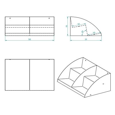 Decorelax رف منظم بسطح العمل بطبقتين، 50 سم، أسود - Decorelax