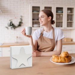 Decorelax Deniz Yıldızı Temalı Metal Peçetelik, Gri - 5