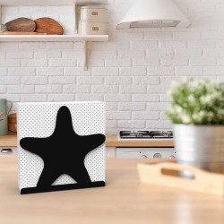 Decorelax Deniz Yıldızı Temalı Metal Peçetelik, Siyah - 6