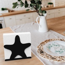 Decorelax Deniz Yıldızı Temalı Metal Peçetelik, Siyah - 7