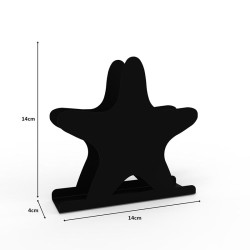 Decorelax Deniz Yıldızı Temalı Metal Peçetelik, Siyah - Thumbnail
